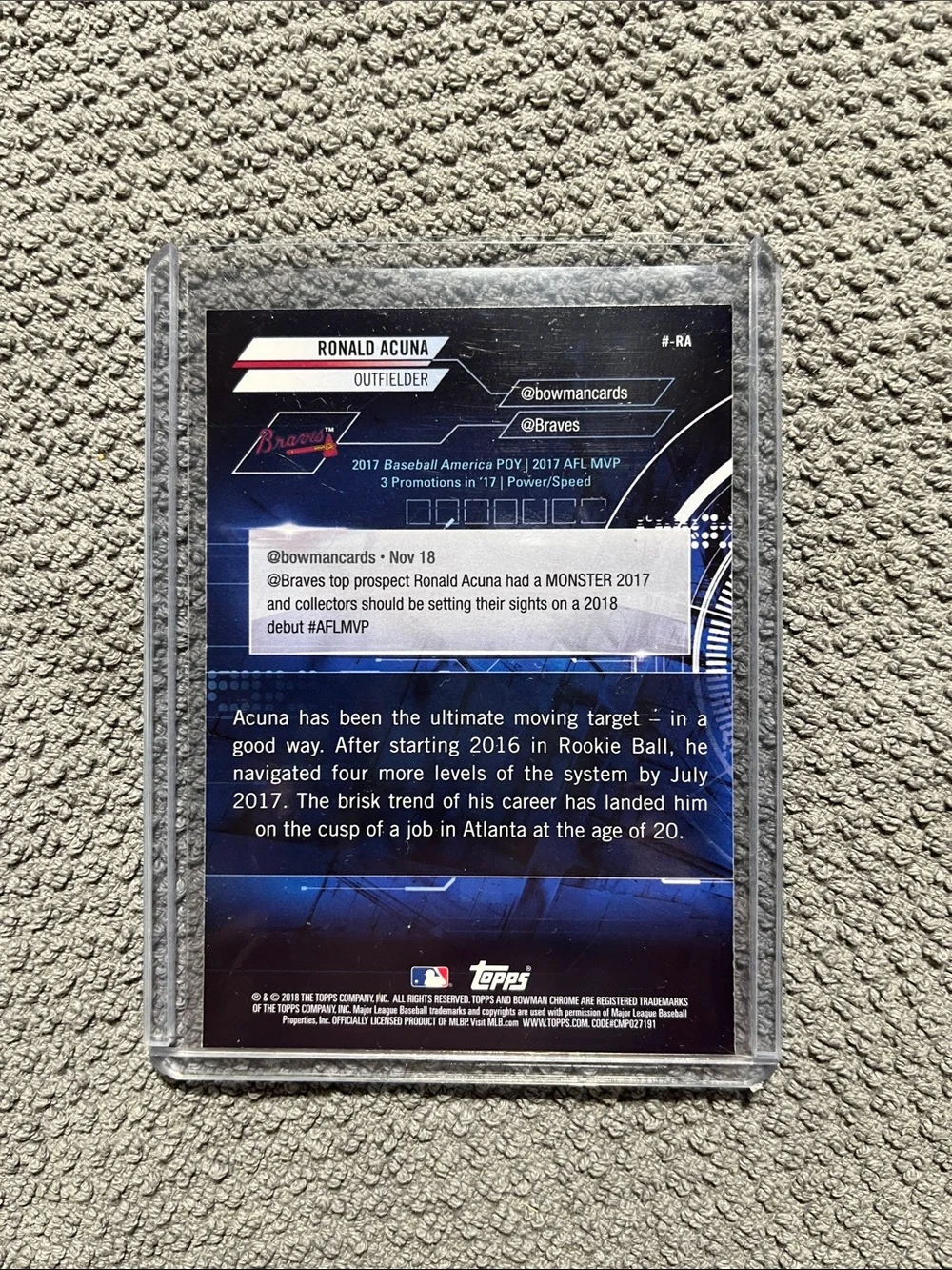 2018 Bowman Chrome Trending Ronald Acuna Jr (RC) # - RA